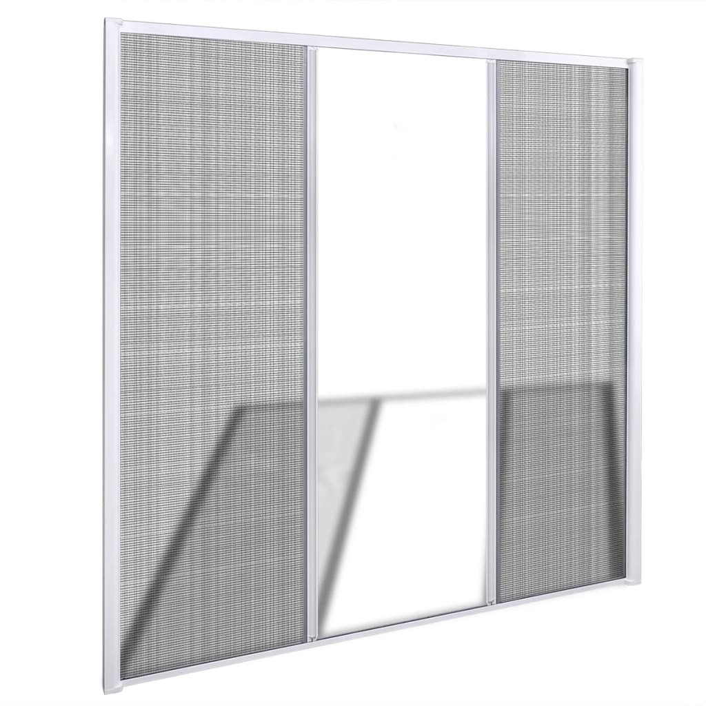 White Sliding Insect Screen for Double Doors 215 x 215 cm